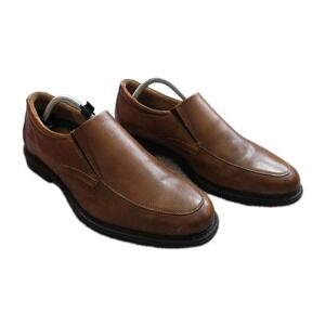 Hush Puppies Men's Slip On Leather Formal Shoes BROWN Dress Size US‎ 9.5 EUC